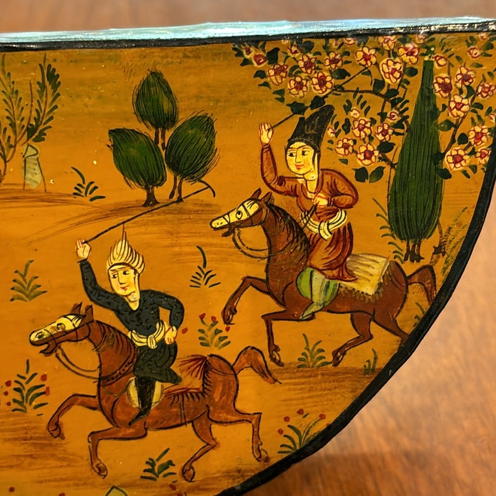 π΄ Vintage Middle Eastern Hand Painted Wooden Comb and Box - Picture 5 of 6